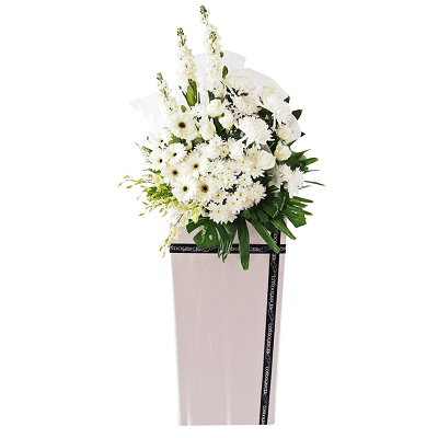 FS-61 BUY WHITE FUNERAL FLOWER STAND