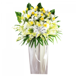 FS-09 BUT WHITE FUNERAL FLOWER STAND