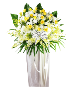 FS-09 BUT WHITE FUNERAL FLOWER STAND