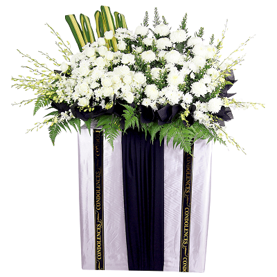 FS-25 BUY WHITE FUNERAL FLOWER STAND