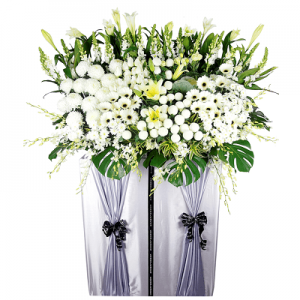 FS-23 BUY WHITE FUNERAL FLOWER STAND