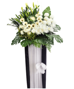 FS-96 BUY BLACK WHITE FUNERAL FLOWER STAND