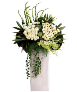 FS-90 BUT WHITE FUNERAL FLOWER STAND