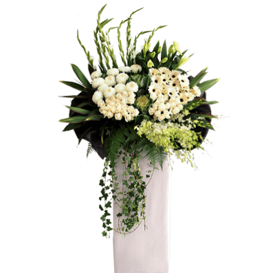 FS-90 BUT WHITE FUNERAL FLOWER STAND