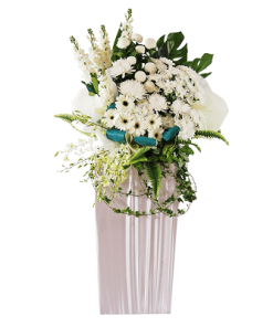 FS-50 BUT WHITE FUNERAL FLOWER STAND