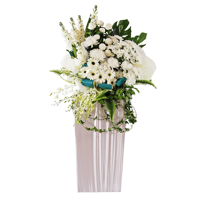 FS-50 BUT WHITE FUNERAL FLOWER STAND