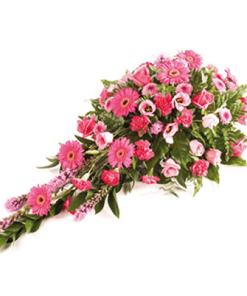 CS-06 SENTIMENTS pink gerbera pink roses carnationCASKET SPRAYS