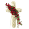 CW-03 buy red roses white cross wreath singapore