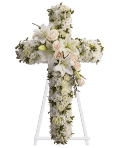 CW-01 buy white cross wreath singapore