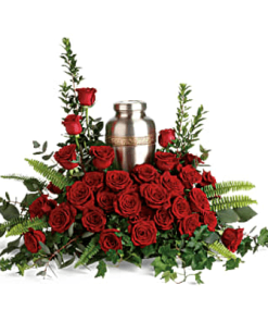 FUF-05 red roses FUNERAL URN FLOWERS