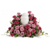 FUF-02 pink purple roses FUNERAL URN FLOWERS
