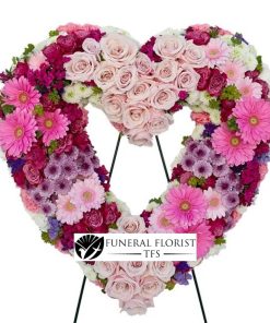 funeral wreath heart standing