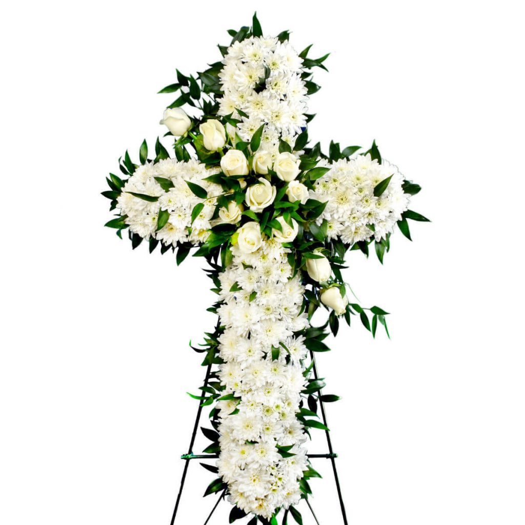Shop Sincere Cross Wreath TFS Funeral Flowers Singapore