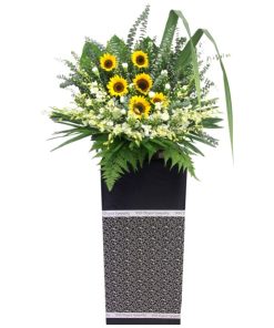 sunflower funeral flower stand