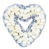 open heart funeral wreath white rose Singapore