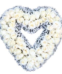 open heart funeral wreath white rose Singapore