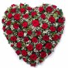 red rose closed heart funeral wreath