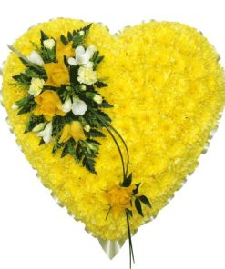 yellow floral heart wreath funeral Singapore