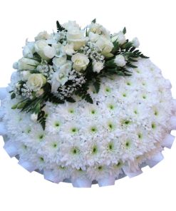 funeral posy for a man white roses