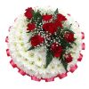 funeral posy pad red roses