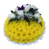 white yellow funeral posy